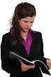Brunette Reading Contents Of Folder