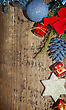 Christmas Background With Blue And Red Decoration - stock photography