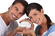 Stock Photo : Sterile Stock Photo: Couple Holding Bar Of Soap