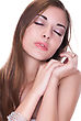 Wellness Health Care. Woman Dreaming - Clean Natural Skin - stock photo
