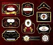 Set Black Gold-framed Labels