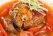 Stock Photo : Menu Stock Photo: Knuckle Of Veal Baked With Vegetables Closeup