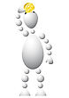 Man With Golden Coin And A Head As Piggy-bank Abstract 3d-human Series From Balls Variant Of White