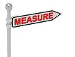 Exercise MEASURE Arrow Sign With Letters - stock illustration