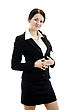Stock Photo : Woman Stock Photo: Portrait Of A Young Attractive Business Woman With Hands Folded. Isolated On White