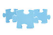 Stock Photo : Business Stock Photo: Three Blue Puzzle Pieces