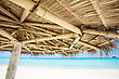 Tropical Under The Parasol At The Tropical White Sand Beach - stock image