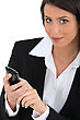 Stock Photo : Woman Stock Photo: Woman Dialing A Phone Nulmber
