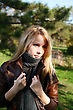 Stock Photo : Fashion Hair Stock Photo: Young Cute Girl With Long Dark Hairs. Fall. Autumn. Outdoor Session